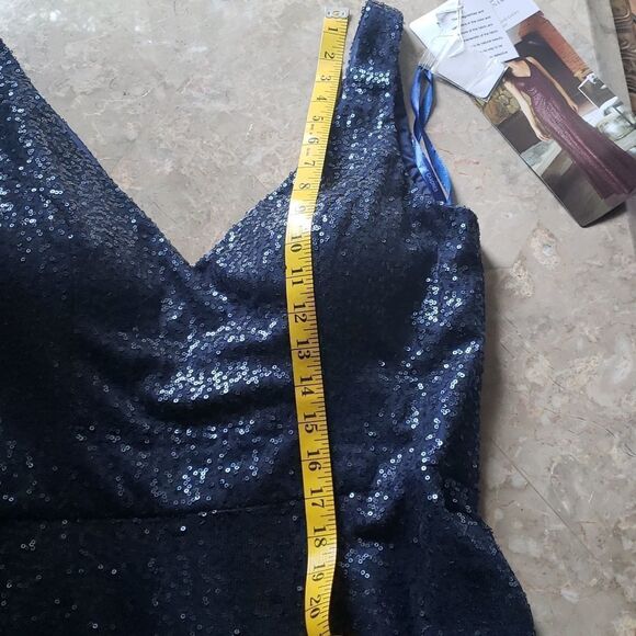 Morilee by Madeline Gardner Mesh Sequin V-Neck Gown - Picture 10 of 17